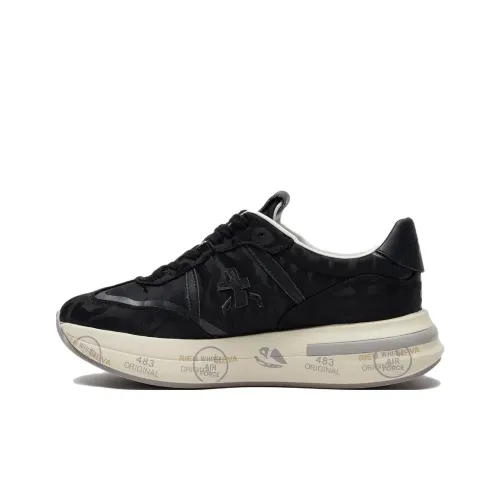 PREMIATA Cassie 7470 Устойчивый к истиранию Низкий Топ Повседневная Обувь Женская Черная