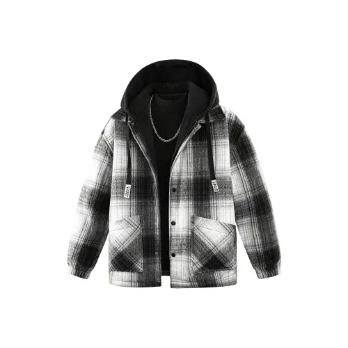 ZIAREL Черный Белый Клетка Унисекс Пуховики