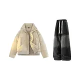 Горох Зеленый+Черный Джинсы с Флисовой Подкладкой