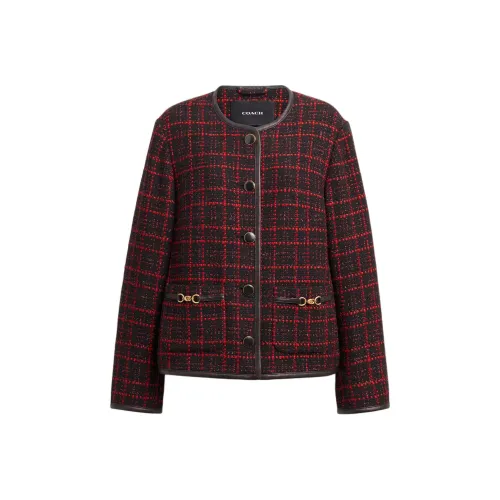 COACH Красный Черный Женские Куртки