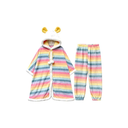 O'MESIK Радужный Полосы Женские Пижамные Комплекты