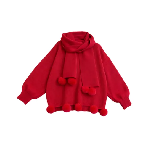 EMDPN Красный Женский Трикотаж