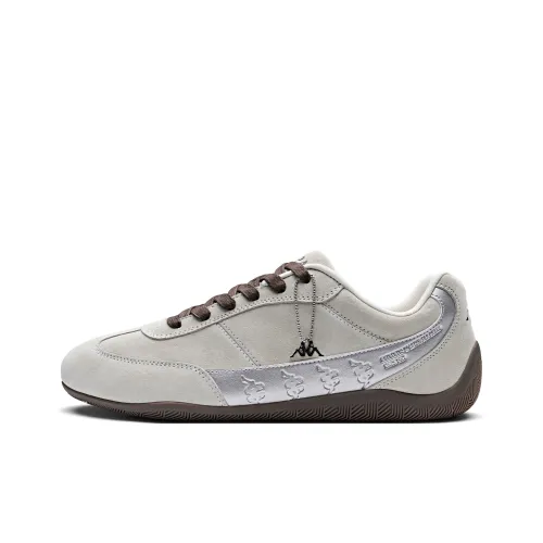 KAPPA Спина на Спине Износостойкая и Легкая Низкий Верх Повседневная Обувь Унисекс Белый Серебряный