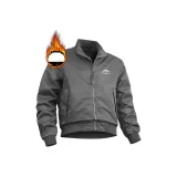 Серый осенний и зимний утолщенный термопуховик