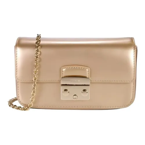 Furla Metropolis Collection Коровья кожа Свиной нос Сумка Сумка через плечо Обычный Женский Шампанское золото