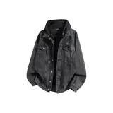 Чёрный с серым капюшоном