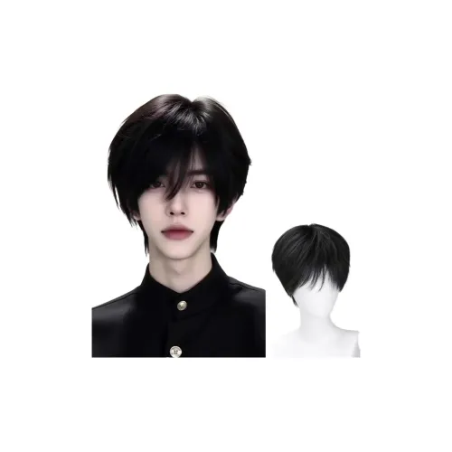 YOSEE Корейский стиль Handsome Микро Notch Спина Пластина Мужская Короткая Перука Высокая Температура Пряжа