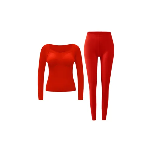 FAVMARTHA Китай Красный Комплект Термобелье для Женщин