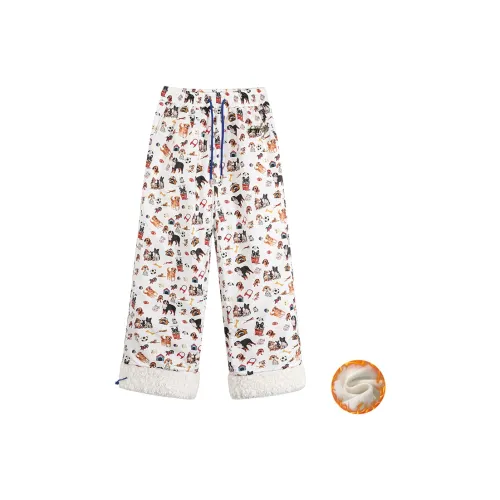 SRKJ Белый Унисекс Хлопок Брюки