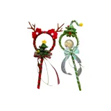 Рождественские деревья, олень, рога, волшебная палочка (материал включен, 1 пара)