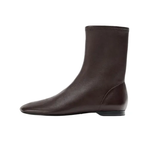 ZARA Ботильоны 1 см Женские Темно-красный Цвет