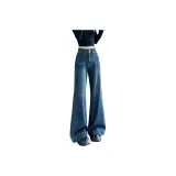 Винтажный синий, удлиненный, с подкладкой