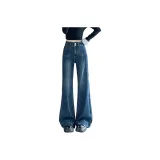 Винтажные синие брюки до щиколотки