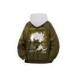 Армейский зеленый [Весенний Осенний Базовый Куртка] (В комплекте с высококачественным тяжелым бело-серым свитшотом с фотокемией)