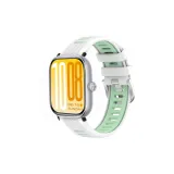 Белый, Светло-зеленый, Сетка, Двухцветный, Силикон, Пряжка, Ремень + Черный, Соединитель