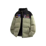 Армейский зеленый хлопковый пуховик (утолщенный, ветрозащитный, стиль)