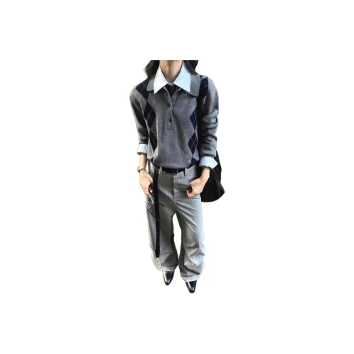 UNA RETA Серый Унисекс Трикотаж