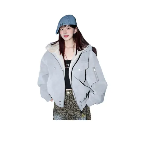 Langqing Темно-серый женский пуховик