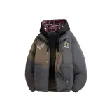 Серый с черной клеткой и капюшоном