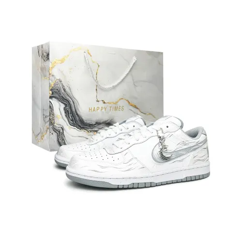 Nike BIG Серебряный Рябь Resonance Устойчивые к истиранию Низкие Кроссовки для скейтбординга Мужские Белые Серебряные