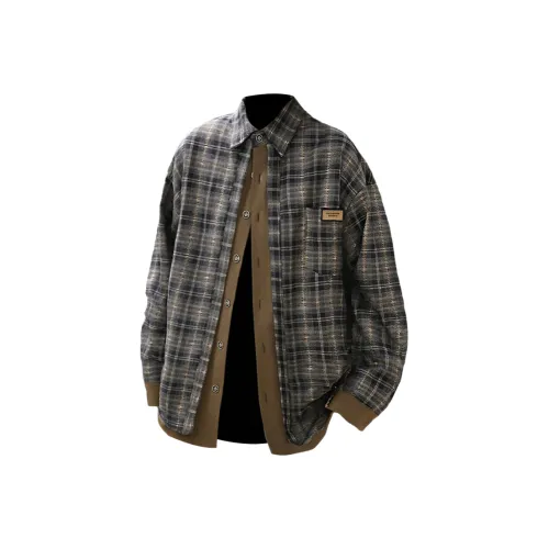 W9H2 Хаки [Пэчворк Mock Два предмета] Унисекс Бейсбольные Джерси