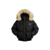 Чёрный (Съемный меховой воротник)