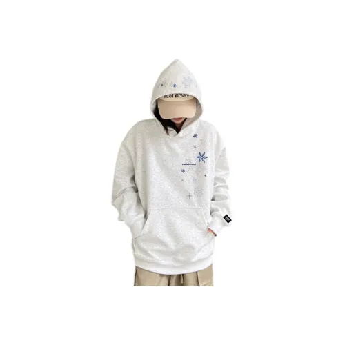 SZSX Белый Серый [Тяжелая вышивка с флисовой подкладкой] Унисекс Свитшоты