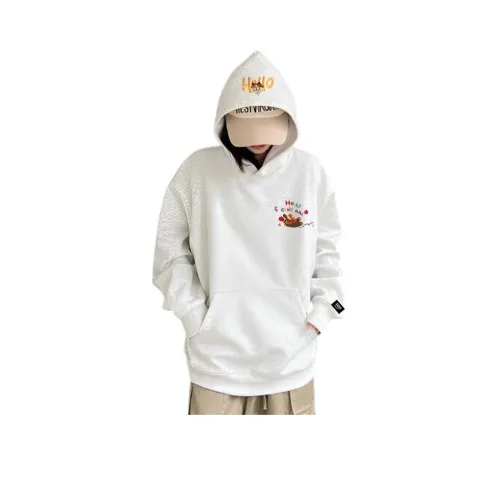 SZSX Белый Серый [Тяжелая вышивка с флисовой подкладкой] Унисекс Свитшоты