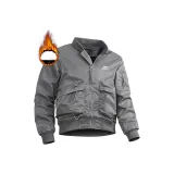 Серый осенний и зимний утолщенный термопуховик