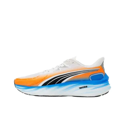 PUMA Velocity NITRO 4 Поддержка Легкий Марафон Беговые кроссовки Мужской Белый Оранжевый Синий