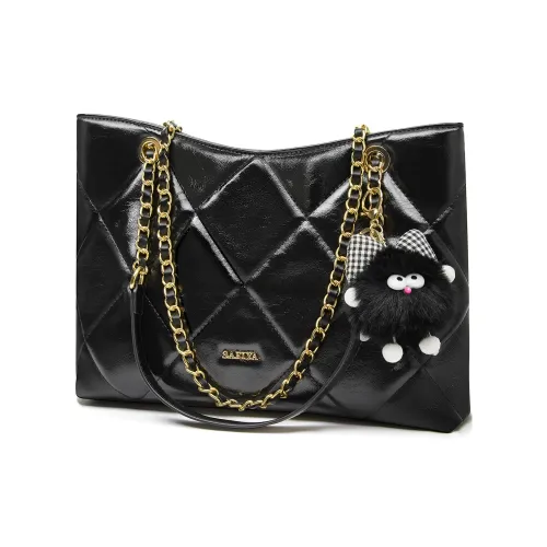 Safiya GOOD Looking Украшение Тоут В клетку Сумка Сумки через плечо Сумка через плечо Женская Черная