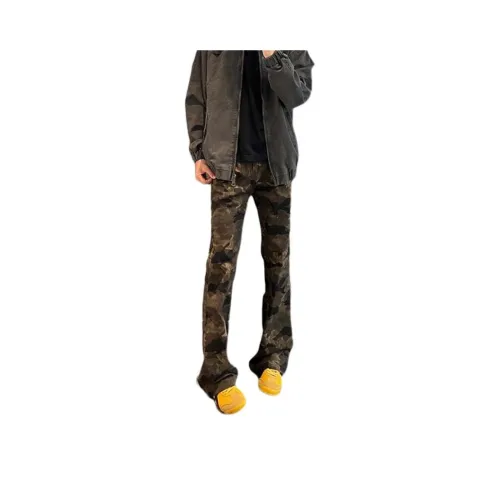 DUATOGE Камуфляж Полу-Эластичный Пояс Мужские Джинсы