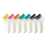 [7 упаковок, Интернет-тренд Стиль · Легко модные носки] Желтый + Розовый + Оранжевый + Зеленый 2 + Черный 2