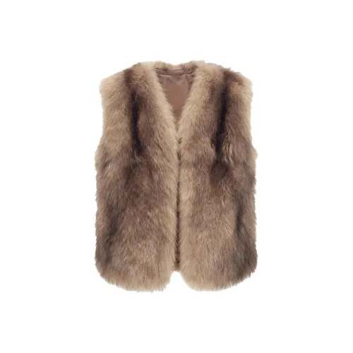QIAOMONVHAI Коричневый Женские Меховые изделия