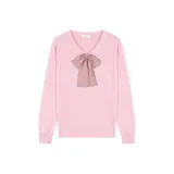 Свитер с длинным рукавом "Розовый цветок вишни" + Розовые галстуки-бабочки в горошек