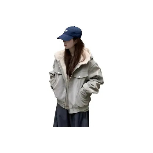 Langqing Темно-серый женский пуховик