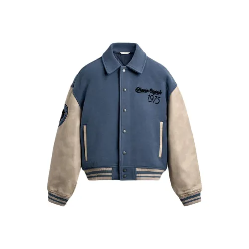 ZARA Синий Серый Мужской Пуховик