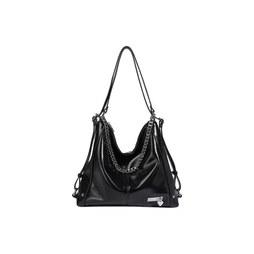 Land Gulls ПУ (полиуретан) Сумка через плечо Стандартная Женская Черная Серебряная