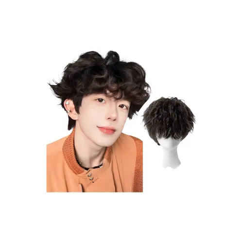 YOUXI Корейский стиль Leslie Кудрявый мужская парик с высокой температурой пряжа короткая кудрявая стрижка