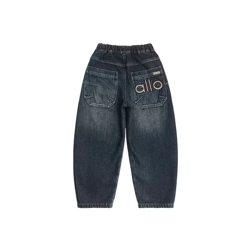 ABDT Синий Серый Шерпа Детские Джинсы