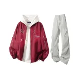 Бургундский + Светло-серые штаны