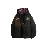 Чёрный, чёрная клетка, с капюшоном