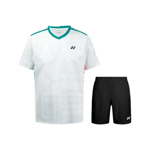 YONEX 110035 White + 120061 Black Мужские Бадминтонные Джерси