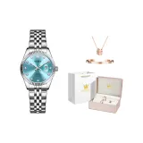 Стальной браслет, натуральный синий [Корона, коробка + браслет + ожерелье]