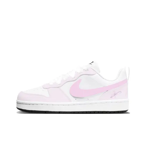 Nike Court Borough Устойчивые к истиранию низкие детские скейтбординги белого цвета унисекс