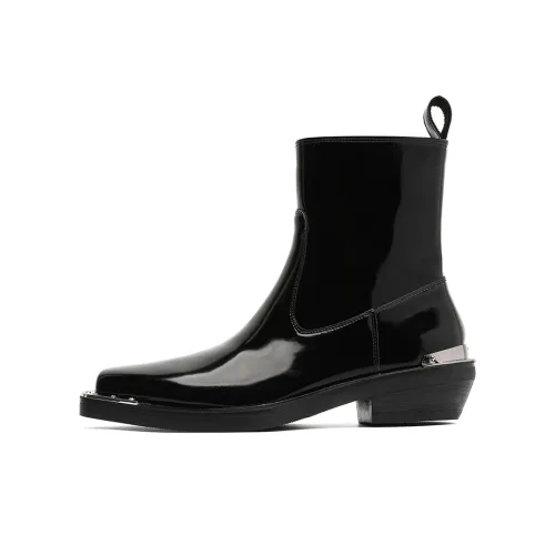 DY Martin Boots Черный Лакированная Кожа Мужской