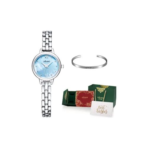 a.b.art Наручные часы Кварцевый механизм Синий циферблат Женские часы Клевер Ожерелье Подарочная коробка