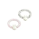 Черная звезда + розовая точка кролик резинка для волос, 2 упаковки