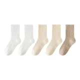 [5 упаковок, с флисовой подкладкой, утолщенный, термический] Белый 2 + Бежевый 2 + Хаки