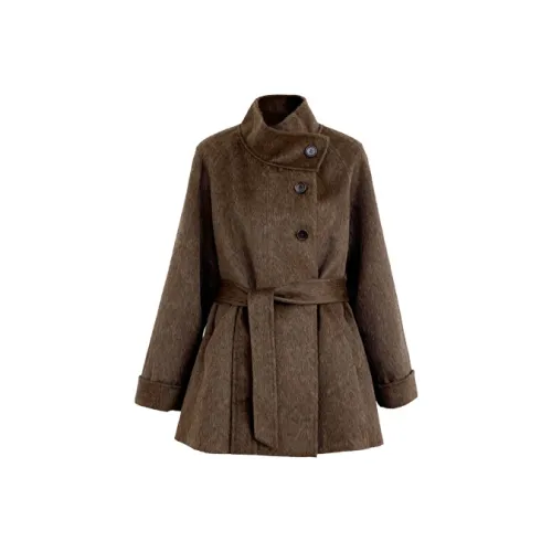 QIAOMONVHAI Коричневый Женский Пальто